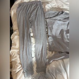 Gray long sleeve pj set